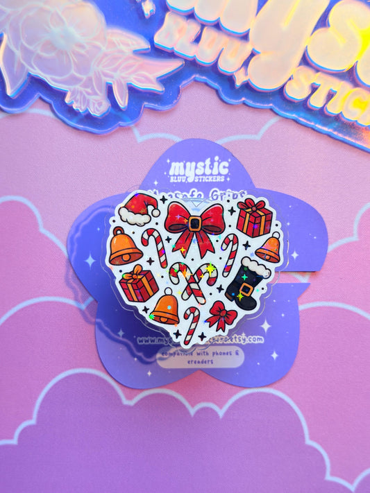 Christmas MagSafe Phone Grip: Holographic Winter Holiday Kindle Grip