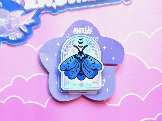 Celestial Moth MagSafe Phone Kindle Grip: Holographic Witchy Book Reader Accessory