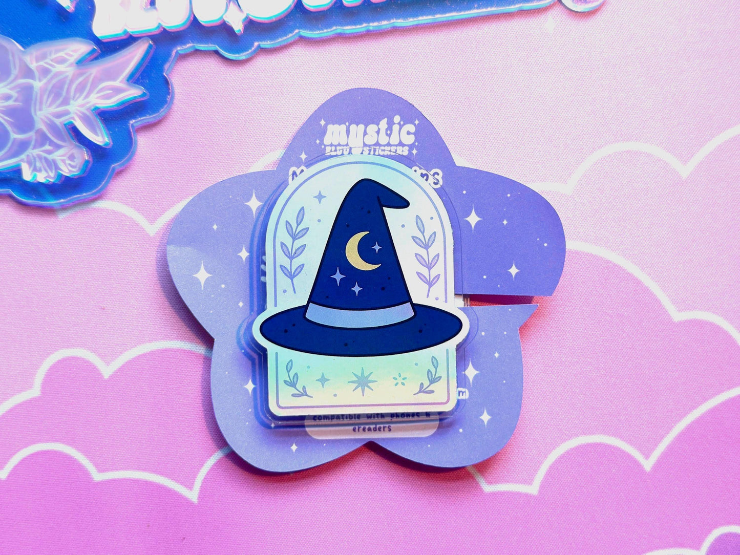 Celestial Witch Hat Kindle Grip: Magsafe Witchy Book Reader Accessory