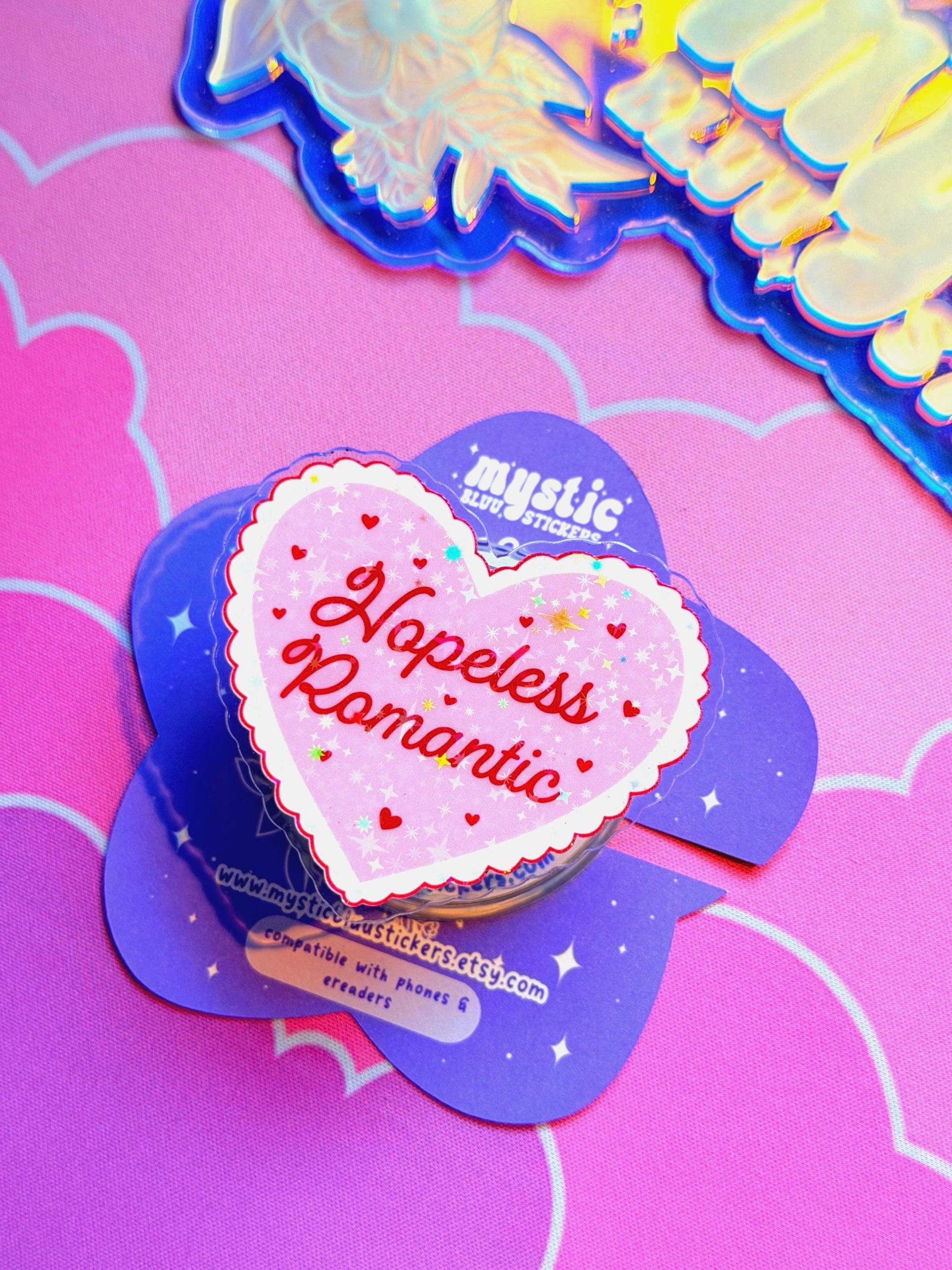 Romance Phone Grip: Holographic Magsafe Bookish Kindle Grip