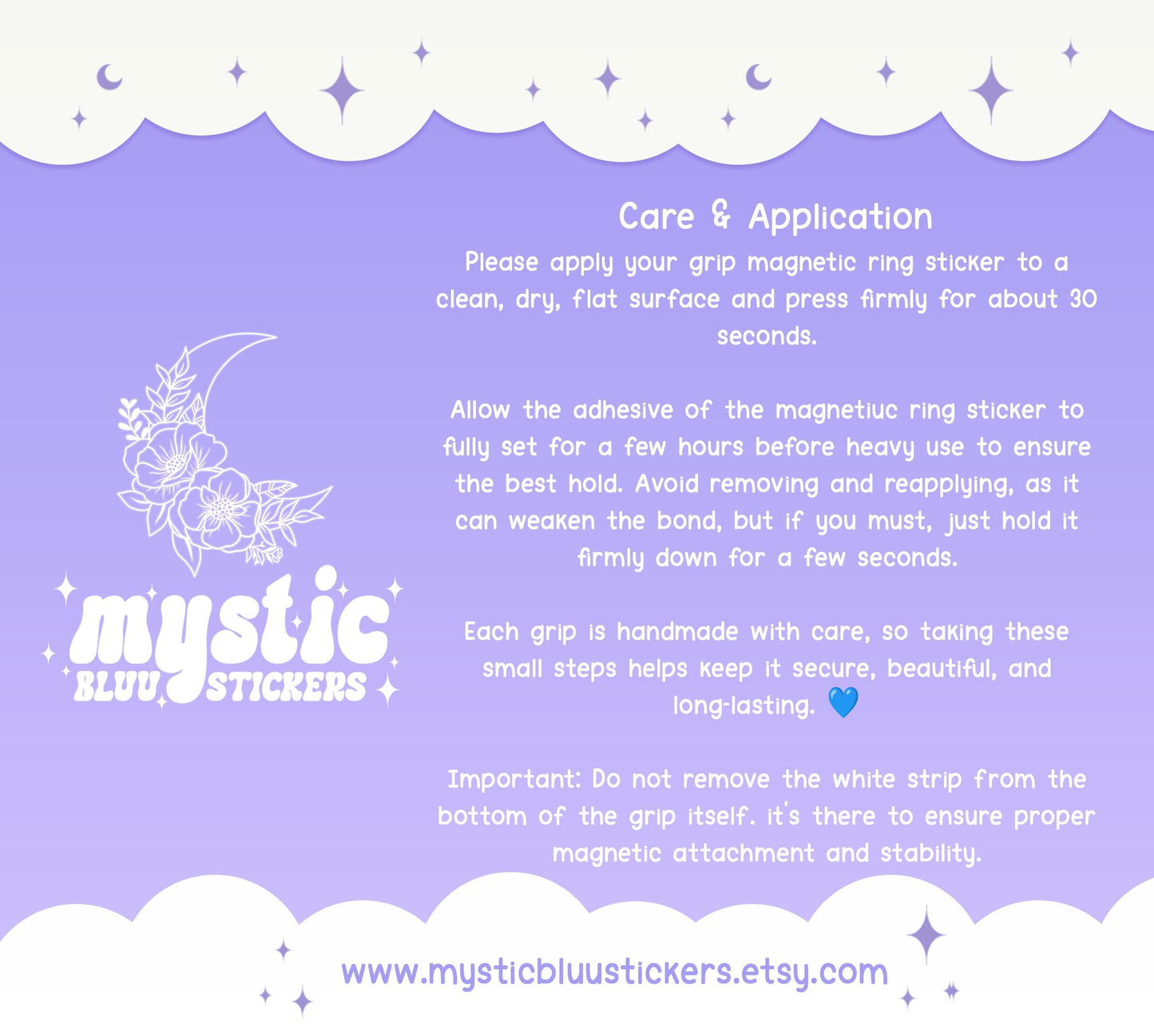 Celestial Moon MagSafe Phone Grip: Holographic 2D Night Sky Kindle Grip