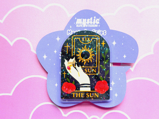 The Sun Tarot MagSafe Phone Grip: Holographic Celestial Kindle Grip