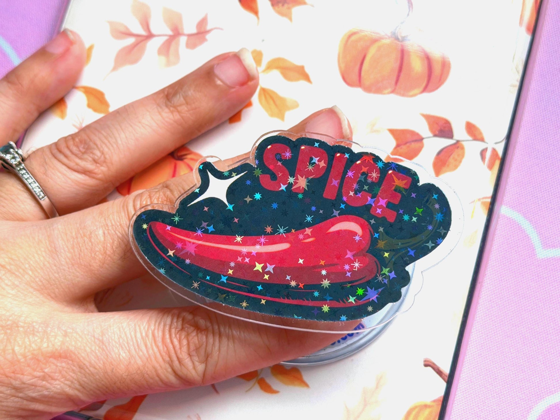 Smut Chili MagSafe Phone Grip: Holographic Spice Kindle Grip