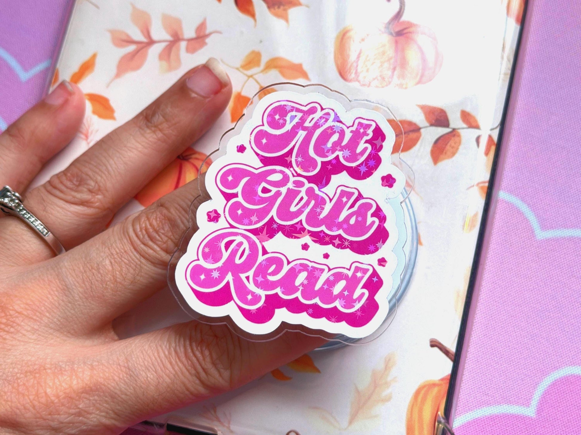 Hot Girls Read MagSafe Phone Grip: Holographic Bookish Kindle Grip