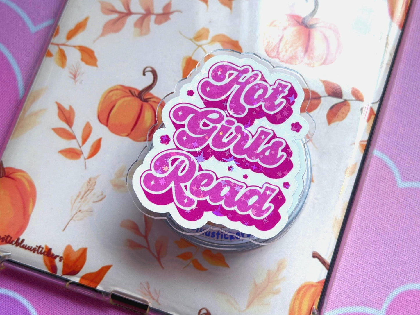 Hot Girls Read MagSafe Phone Grip: Holographic Bookish Kindle Grip