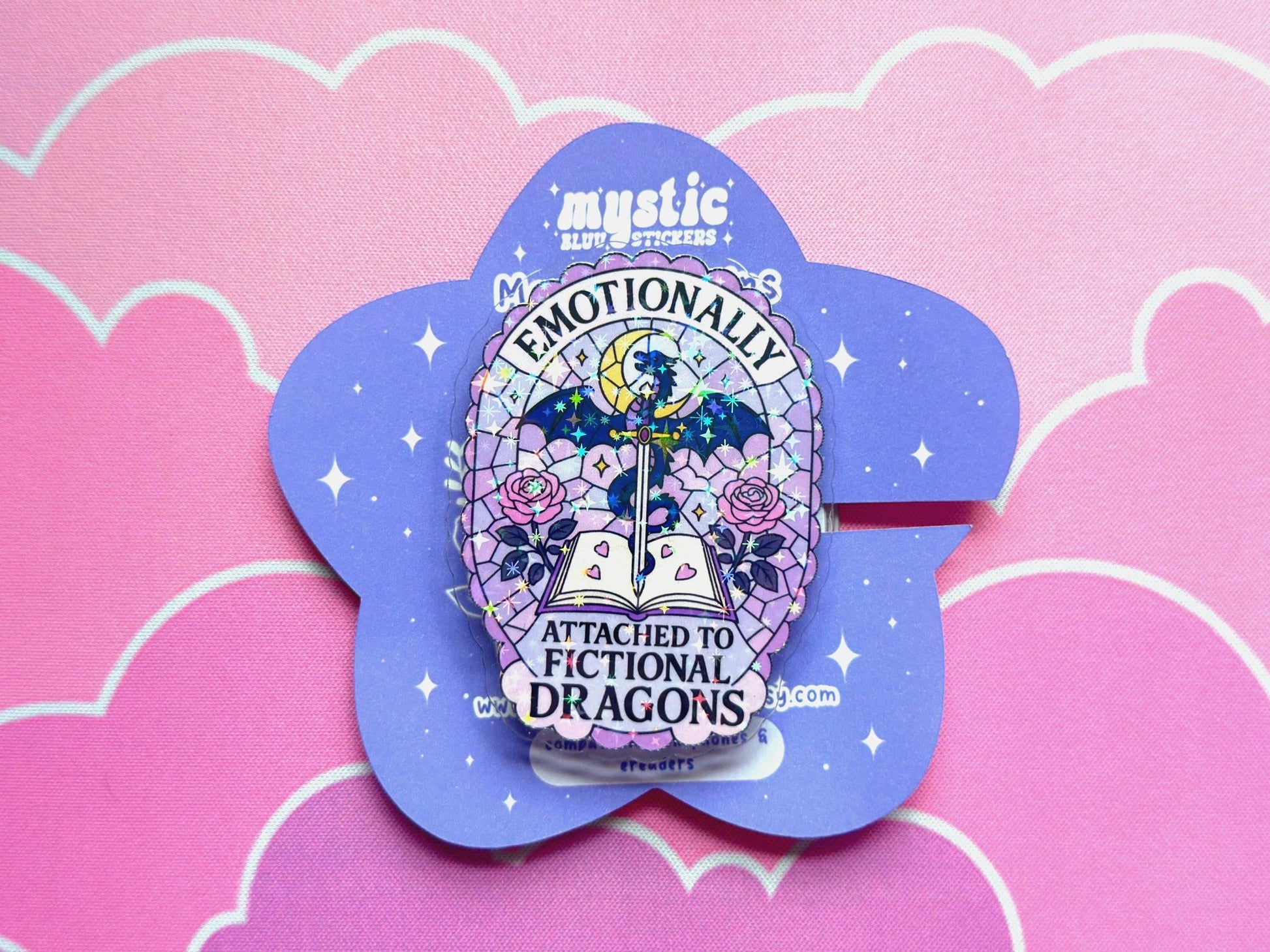 Fantasy Dragons MagSafe Phone Grip: Holographic Bookish Romantasy Kindle Grip