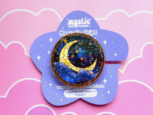 Celestial Moon MagSafe Kindle Grip: Bookish Ereader Phone Stand