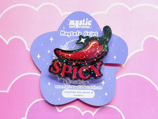 Smut Chili MagSafe Phone Grip: Holographic Spicy Kindle Grip