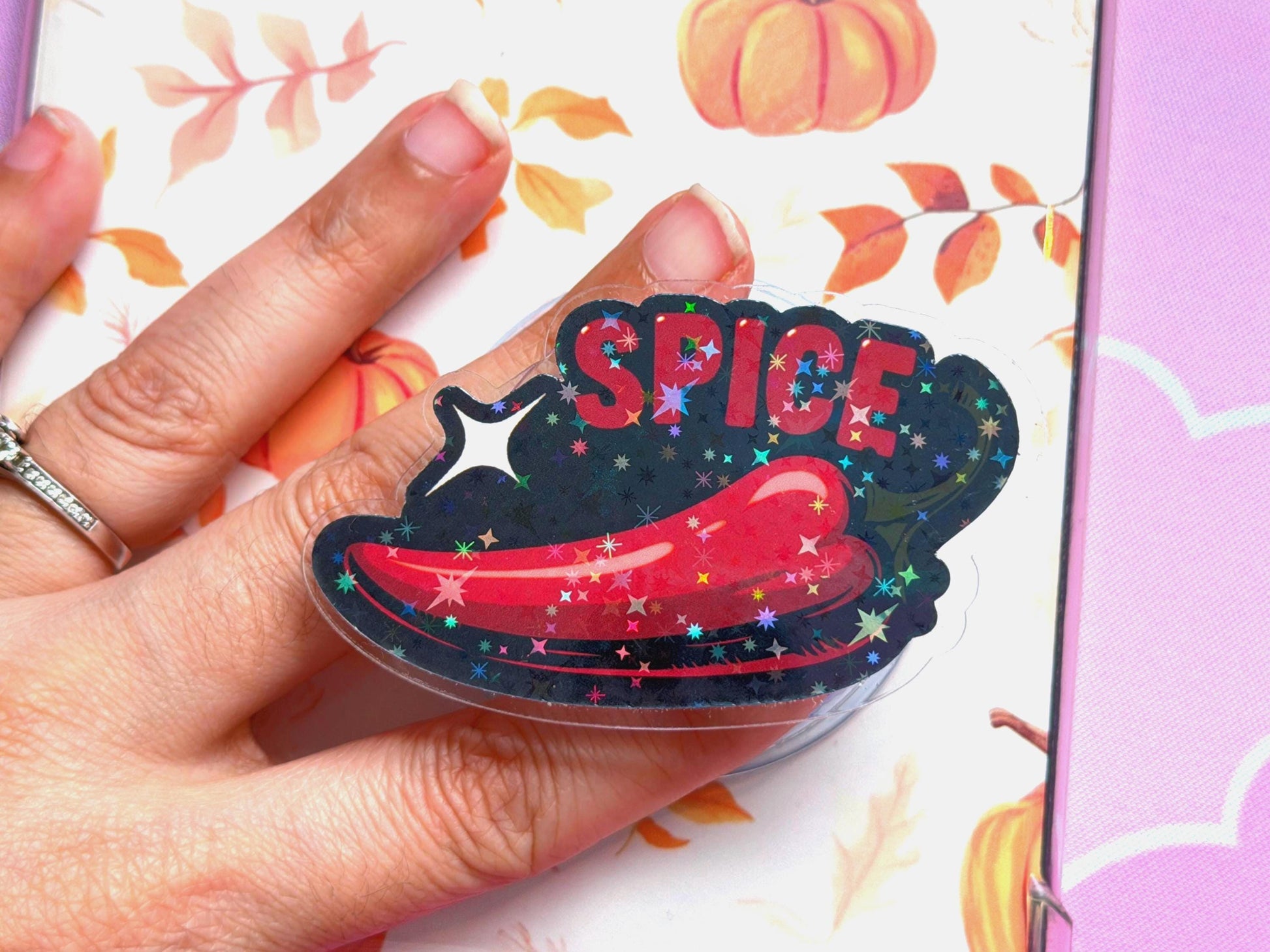 Smut Chili MagSafe Phone Grip: Holographic Spice Kindle Grip