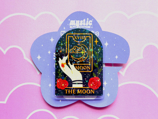 The Moon Tarot MagSafe Phone Grip: Holographic Celestial Kindle Grip