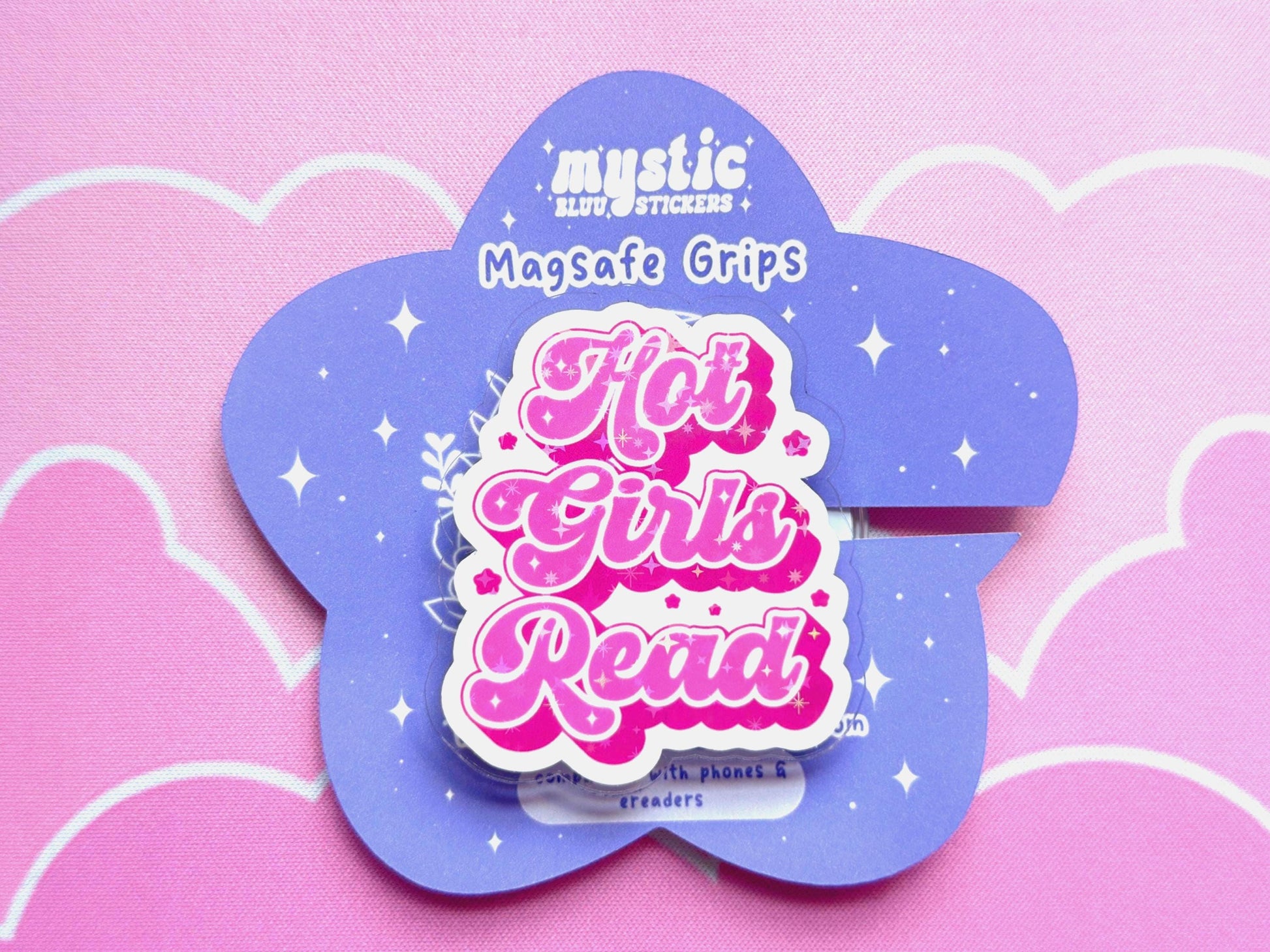 Hot Girls Read MagSafe Phone Grip: Holographic Bookish Kindle Grip