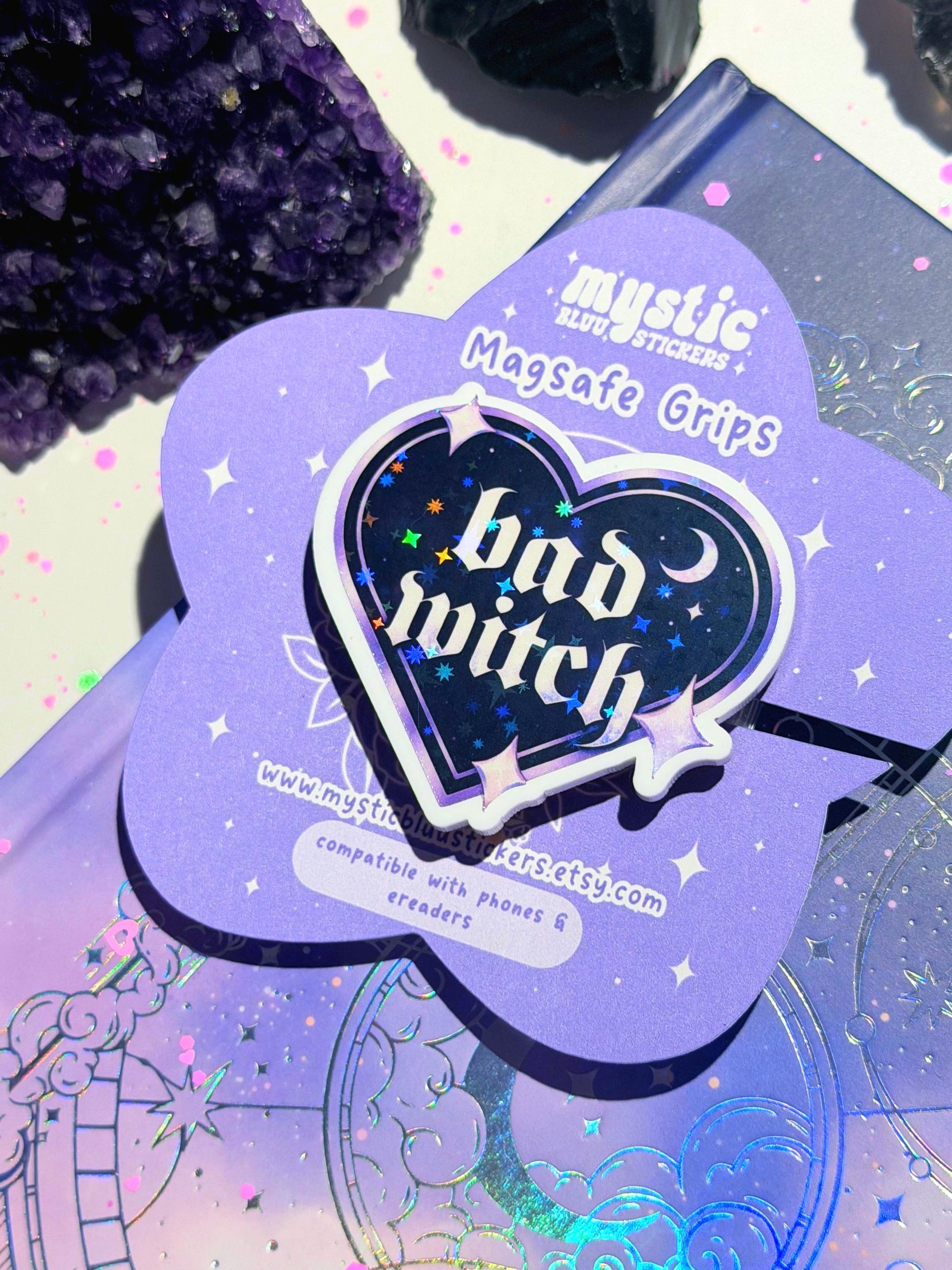 Holographic Kindle Grip: Bad Witch Gothic Phone MagSafe Stand