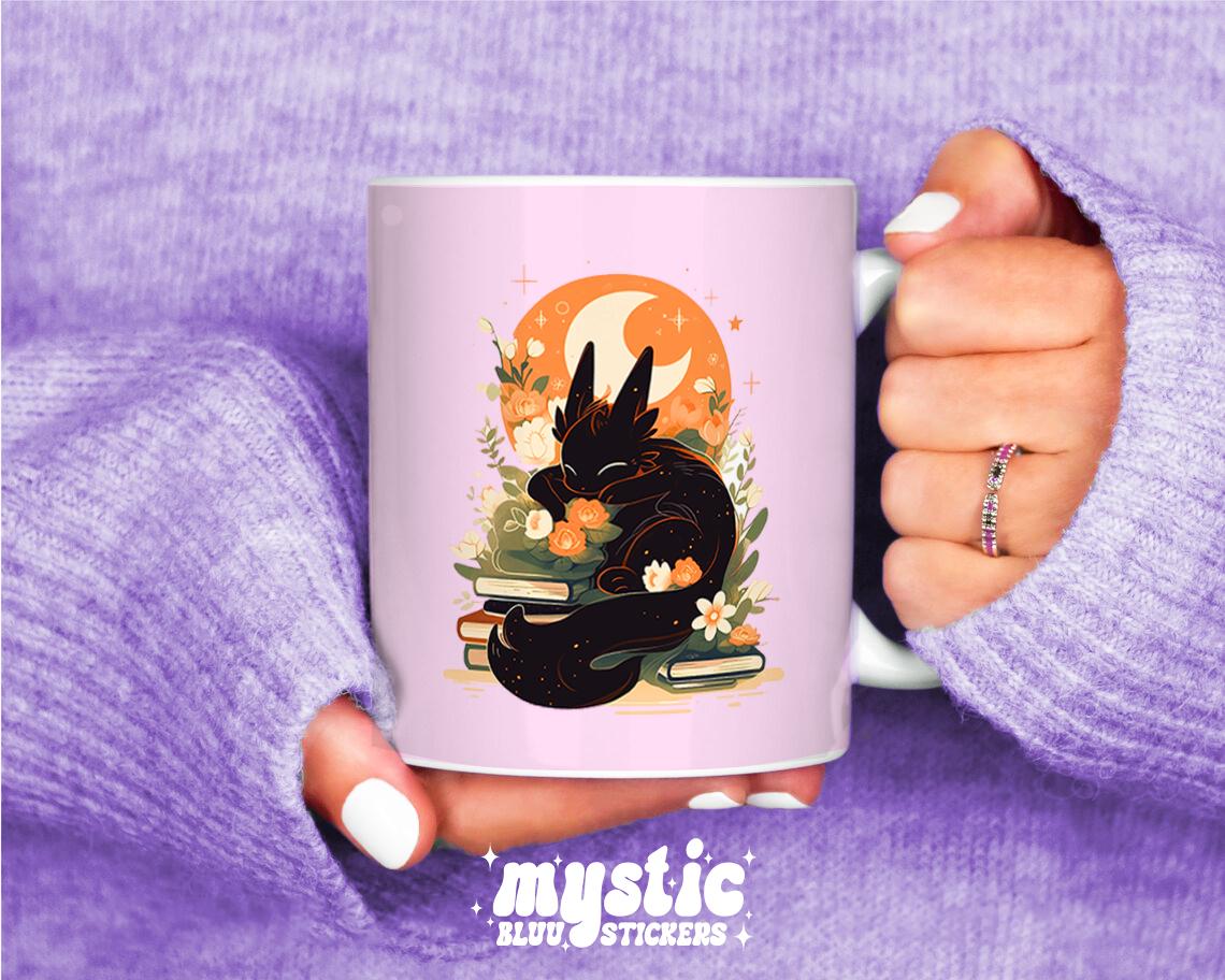 Book Lover Dragon Coffee Mug – 11 oz