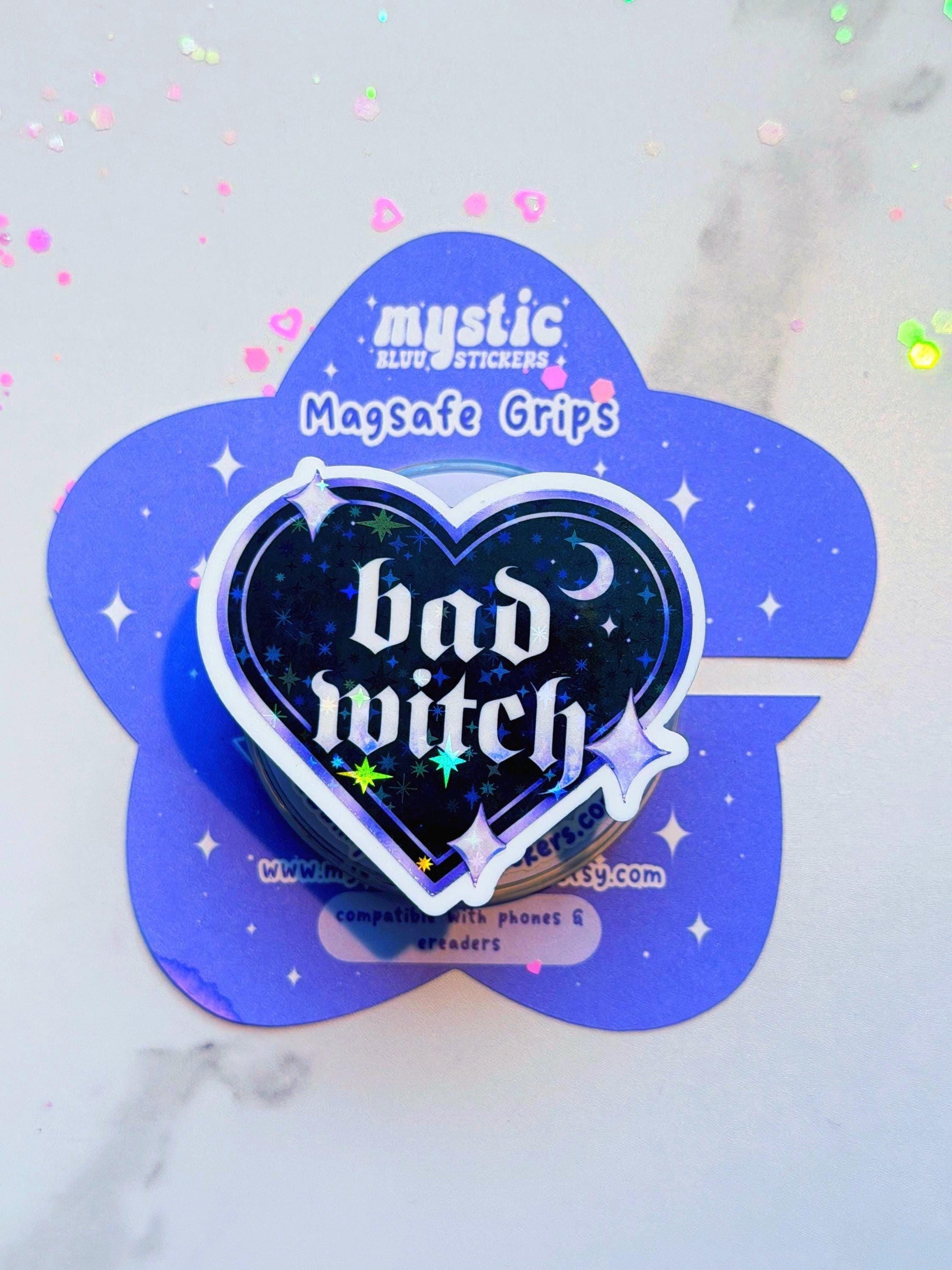 Holographic Kindle Grip: Bad Witch Gothic Phone MagSafe Stand