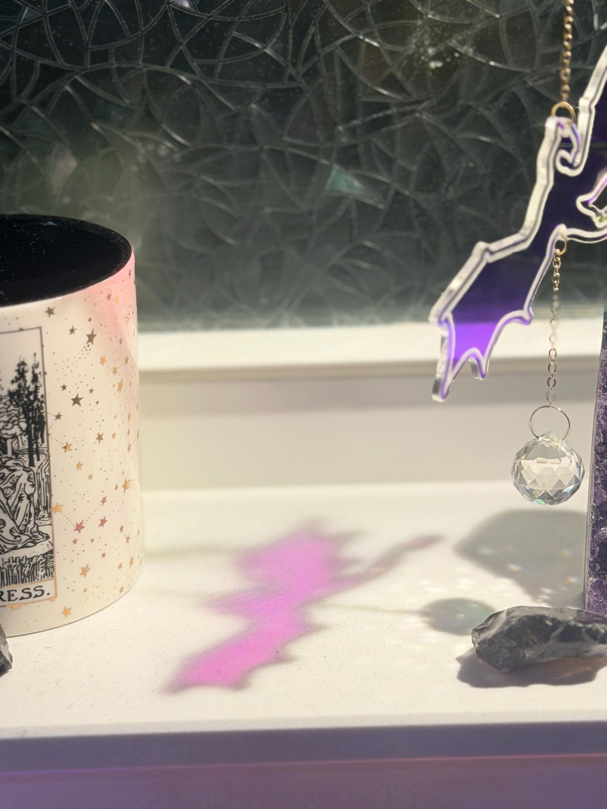Book Dragon Iridescent Sun Catcher – Fantasy Crystal Window Hanging for Book Lovers & Dragon Decor