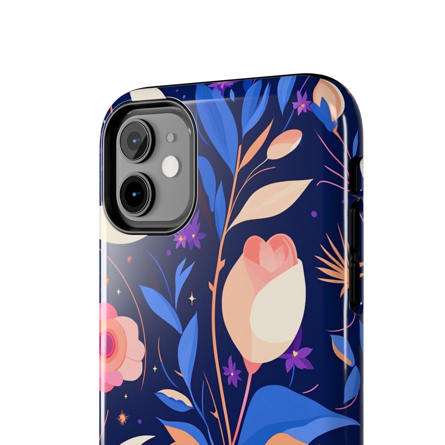 Moon & Floral Pattern phone case | Tough Phone Cases