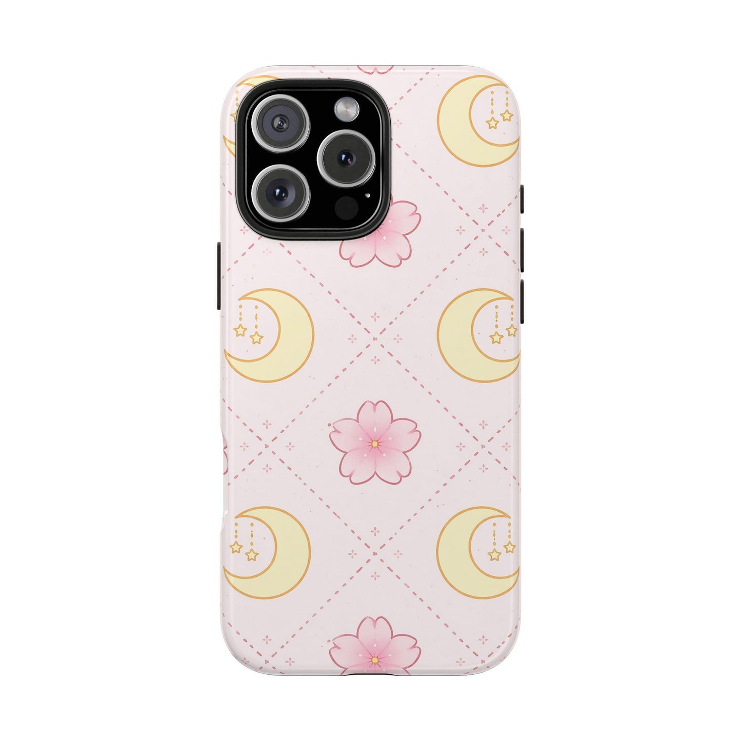 Moon Floral Phone Case, Pink Celestial iPhone cover