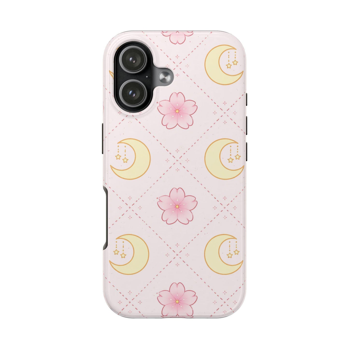 Moon Floral Phone Case, Pink Celestial iPhone cover
