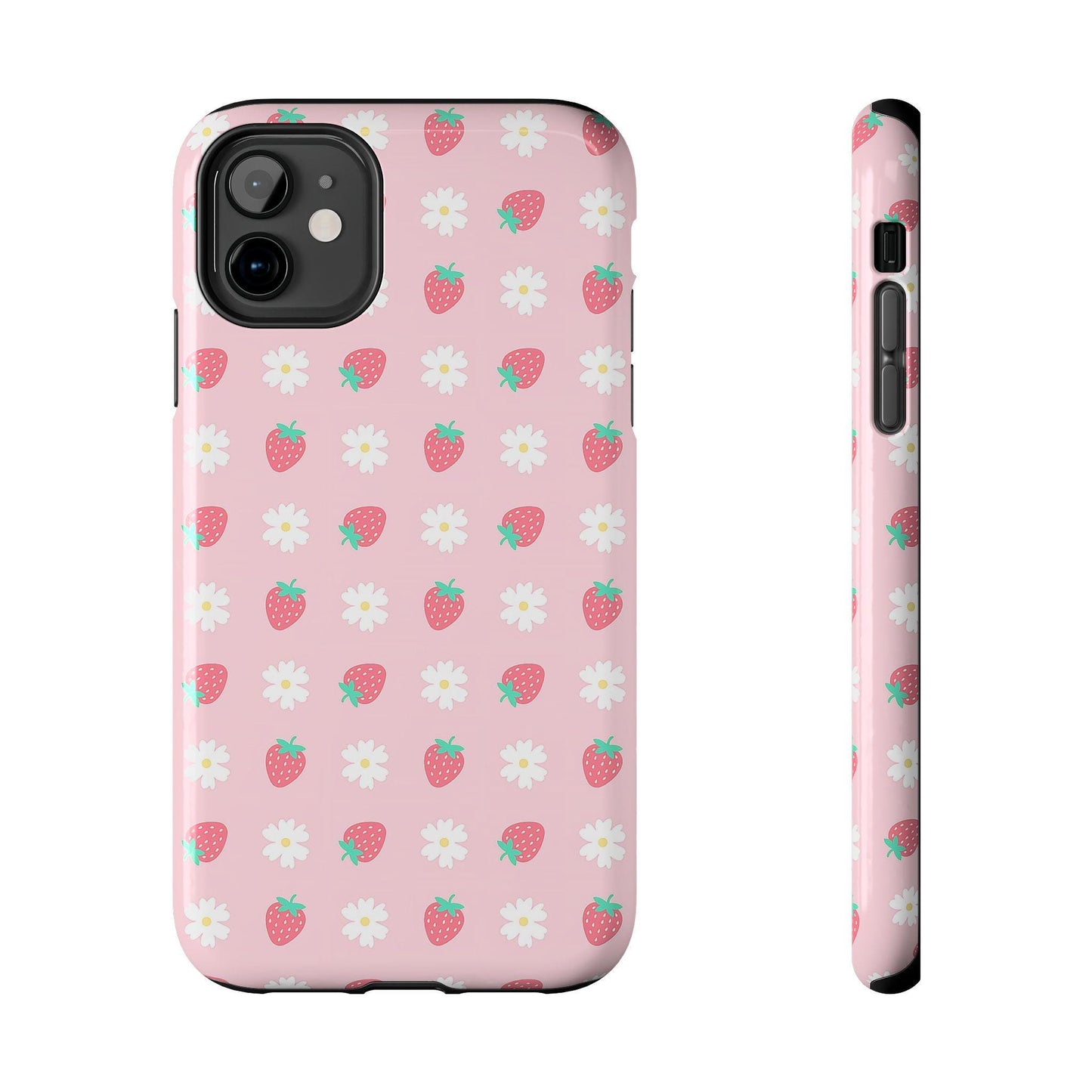 Strawberry Daisy Phone Case, Pink Cute iPhone cover