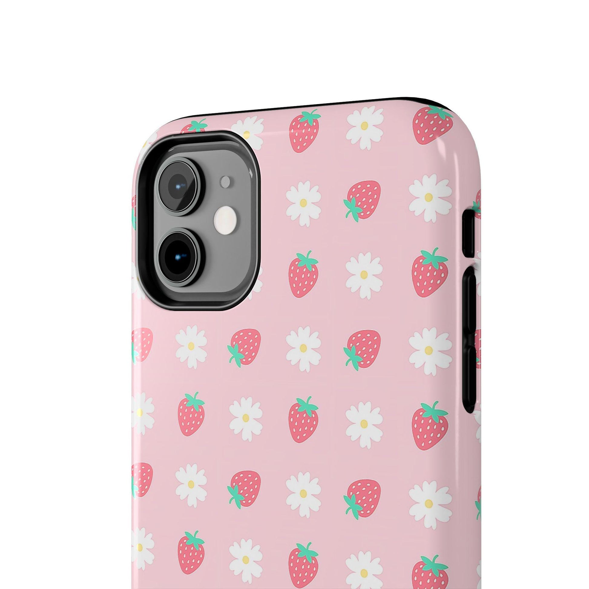 Strawberry Daisy Phone Case, Pink Cute iPhone cover