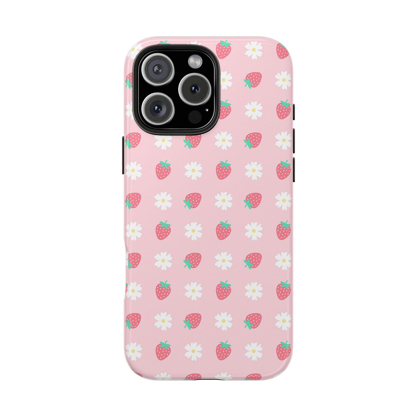 Strawberry Daisy Phone Case, Pink Cute iPhone cover