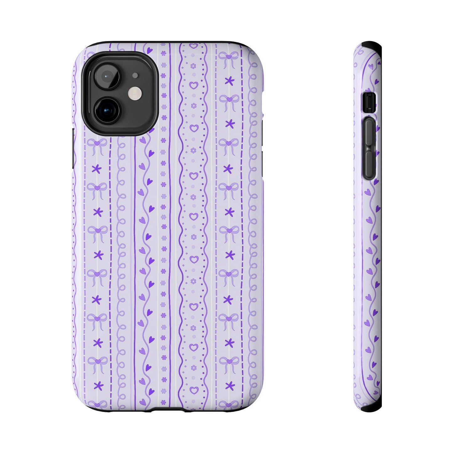 Purple Coquette Bow Phone Case, Cute iPhone Cover
