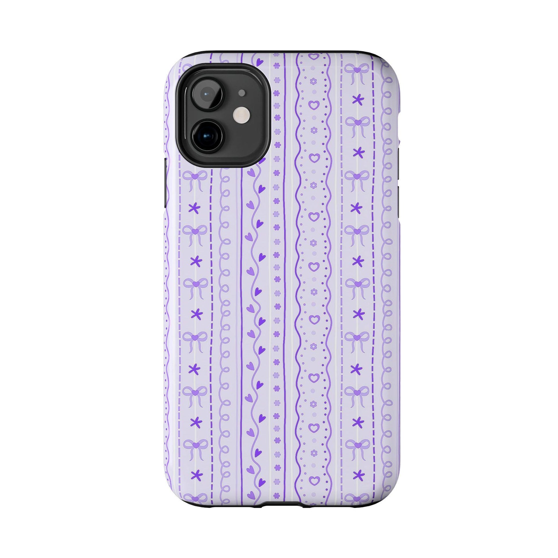 Purple Coquette Bow Phone Case, Cute iPhone Cover
