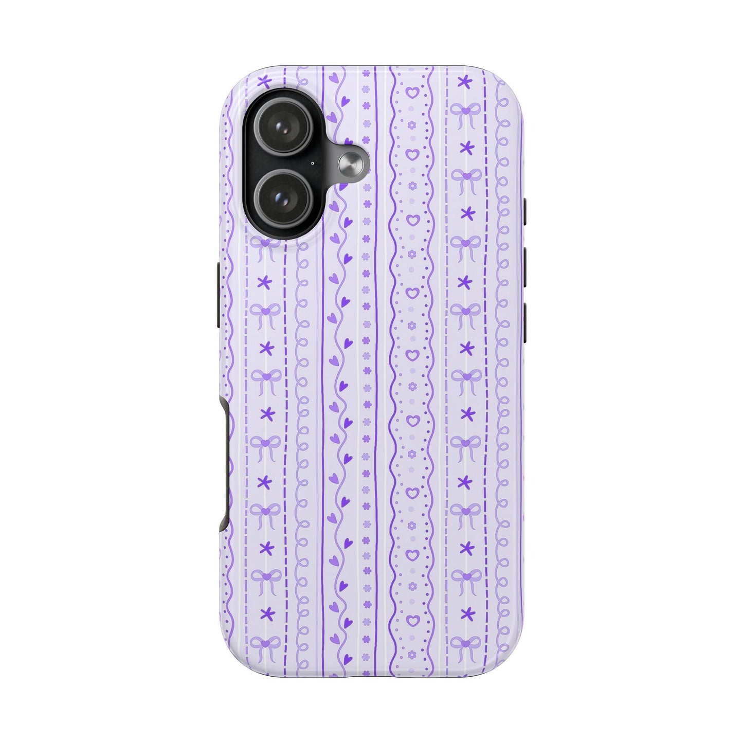 Purple Coquette Bow Phone Case, Cute iPhone Cover
