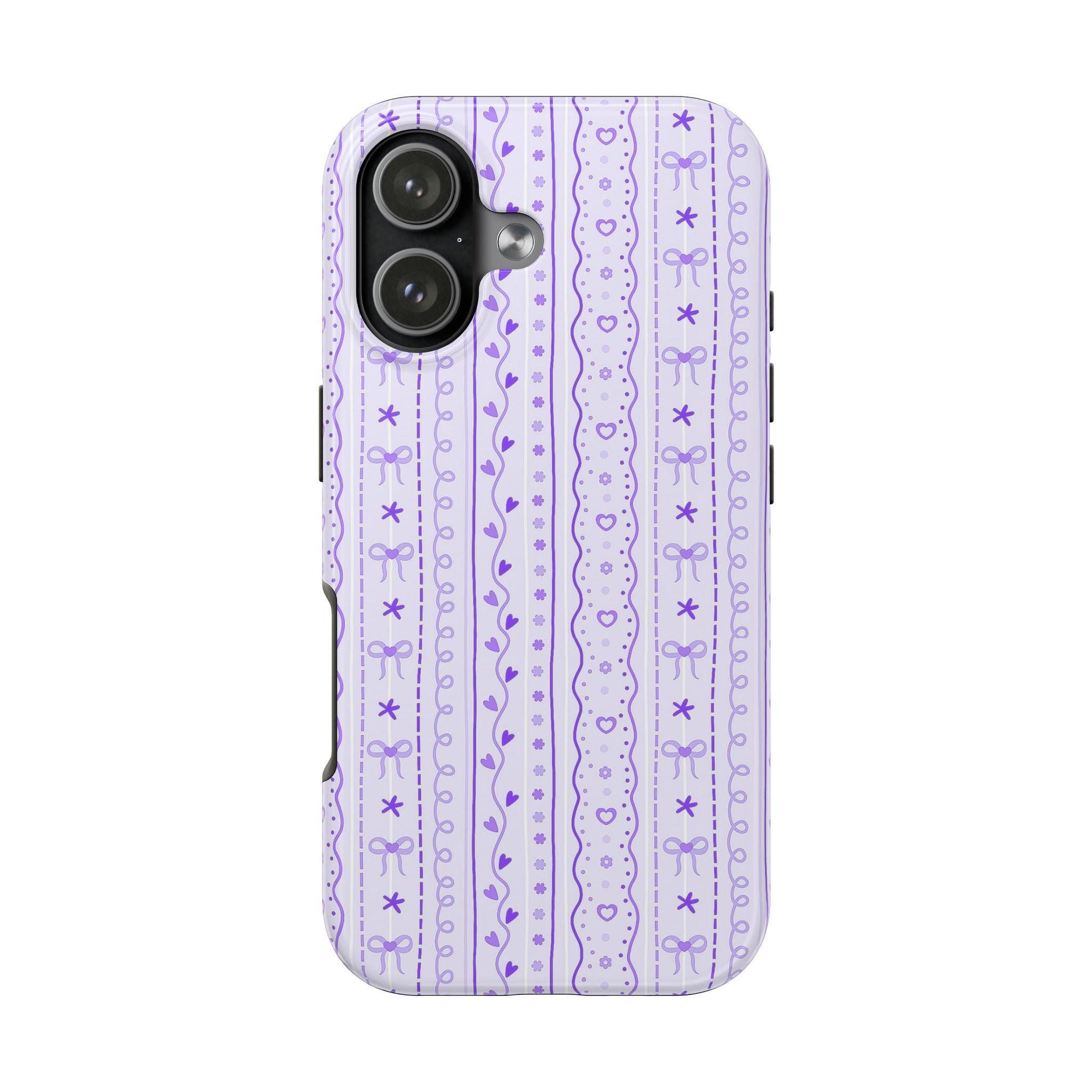 Purple Coquette Bow Phone Case, Cute iPhone Cover