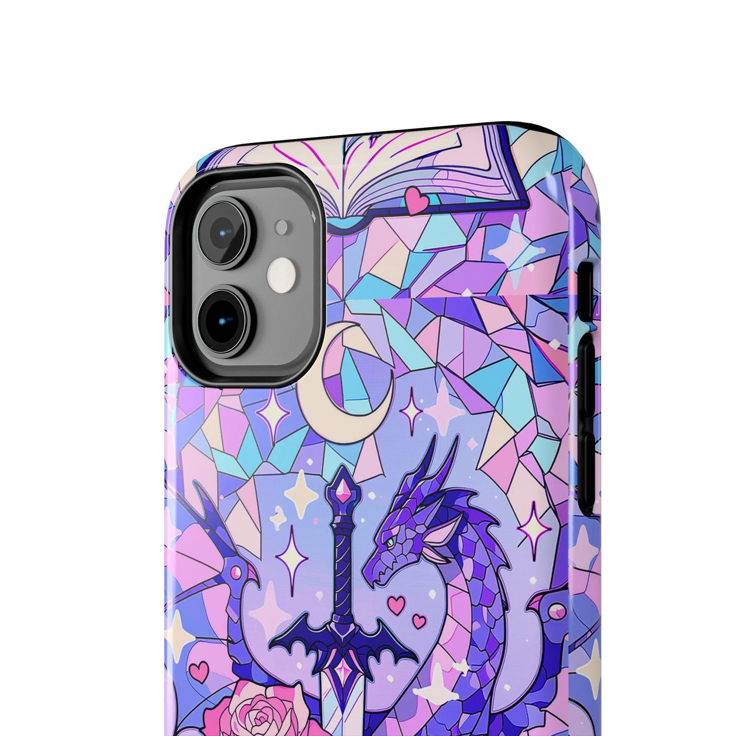 Fantasy Dragon Sword Phone Case, Stained Glass iPhone Cover