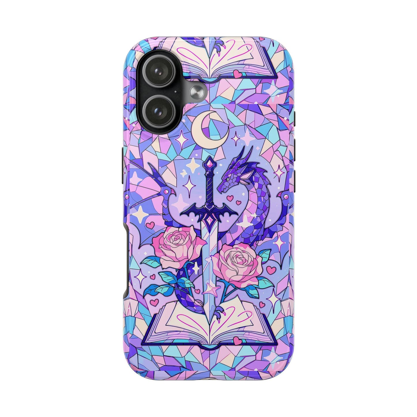 Fantasy Dragon Sword Phone Case, Stained Glass iPhone Cover