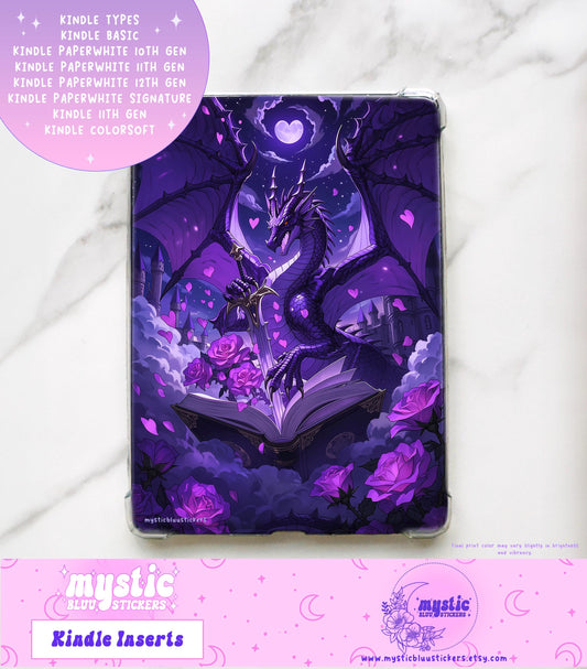 Fantasy Reading Kindle Insert: Dragon Paperwhite Cardstock, Bookish Gift