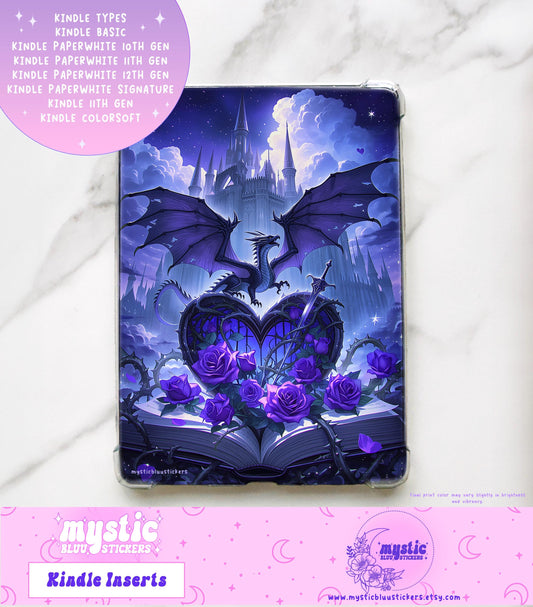 Fantasy Reading Kindle Insert: Dragon Paperwhite Cardstock, Bookish Gift