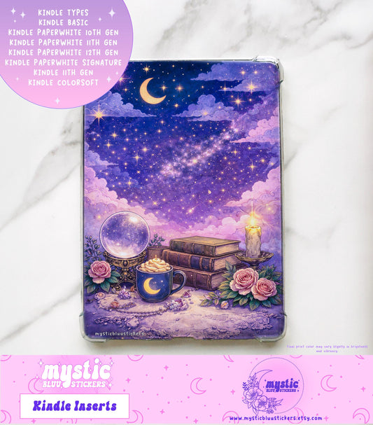 Celestial Fantasy Kindle Insert: Holographic Cardstock, Paperwhite 12th Gen