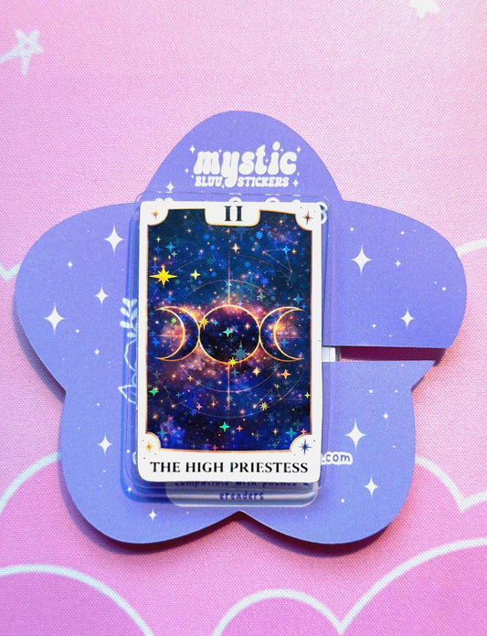 Tarot High Priestess MagSafe Kindle Grip: Holographic 2D Celestial Phone Grip
