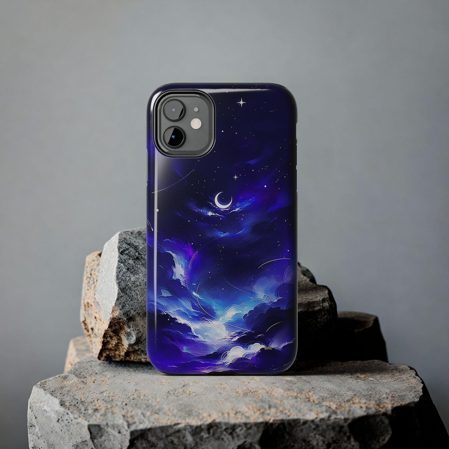 Blue Moon Phone Case, Celestial Night Sky iPhone Cover iPhone 17 16 15 14 Pro Max Samsung s23 s24 s25