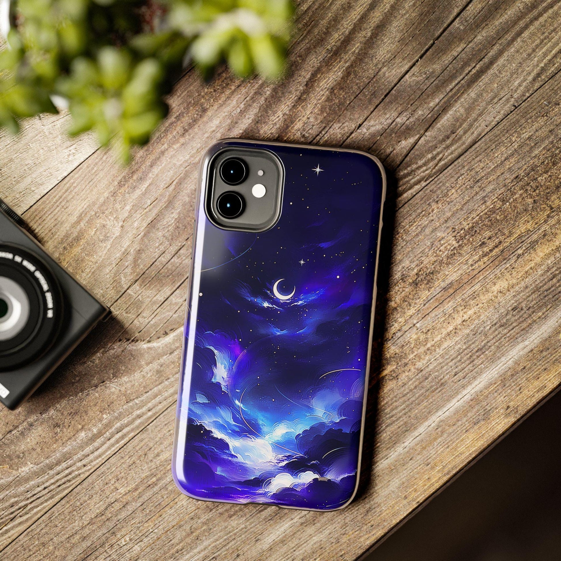 Blue Moon Phone Case, Celestial Night Sky iPhone Cover iPhone 17 16 15 14 Pro Max Samsung s23 s24 s25