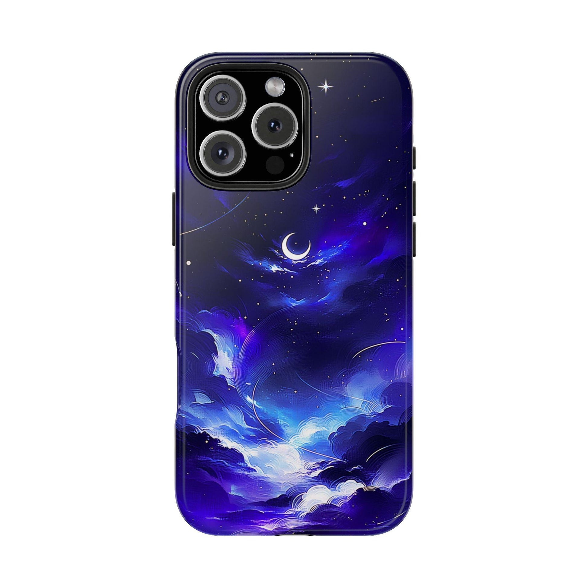 Blue Moon Phone Case, Celestial Night Sky iPhone Cover iPhone 17 16 15 14 Pro Max Samsung s23 s24 s25