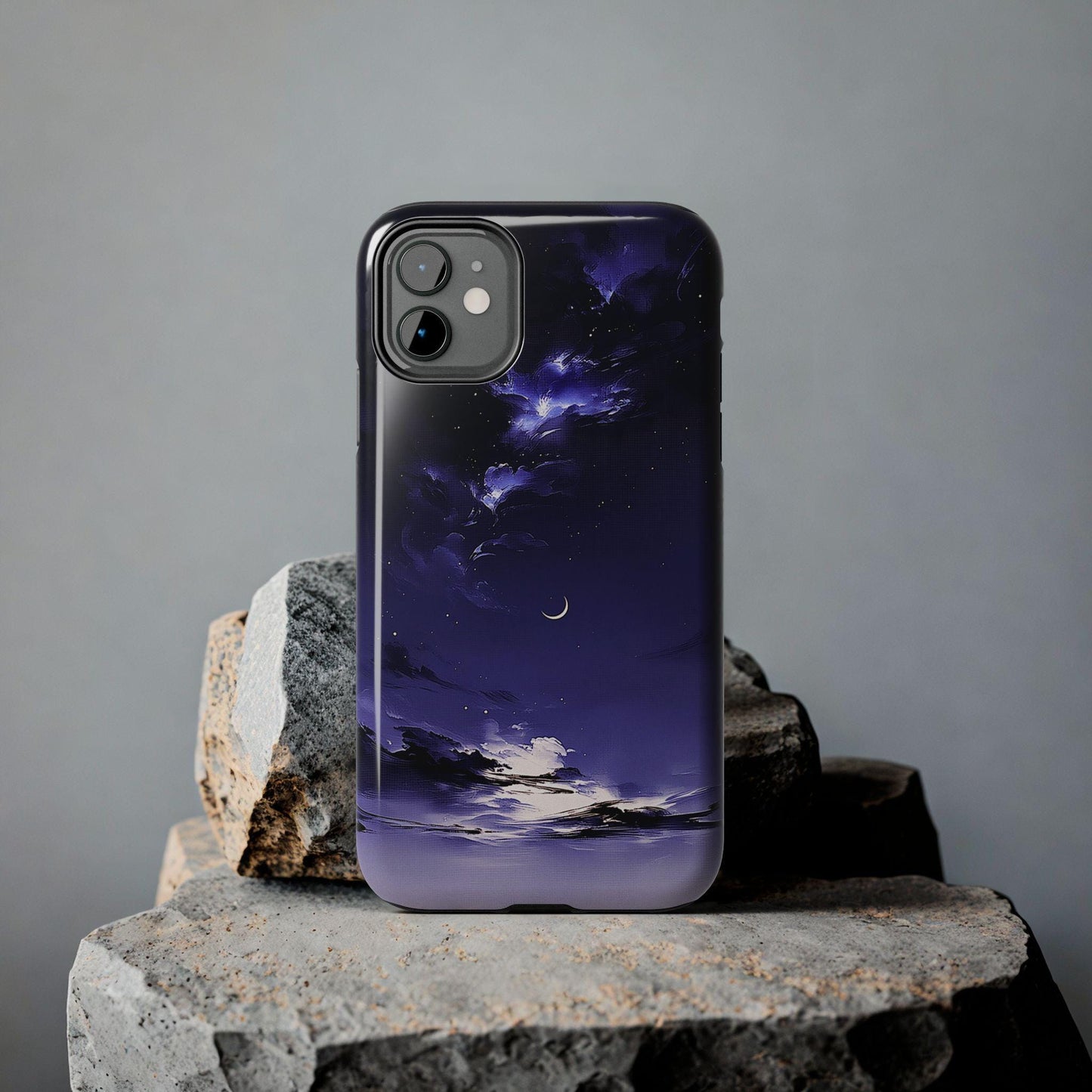 Blue Moon Phone Case, Celestial Night Sky iPhone Cover iPhone 17 16 15 14 Pro Max Samsung s23 s24 s25