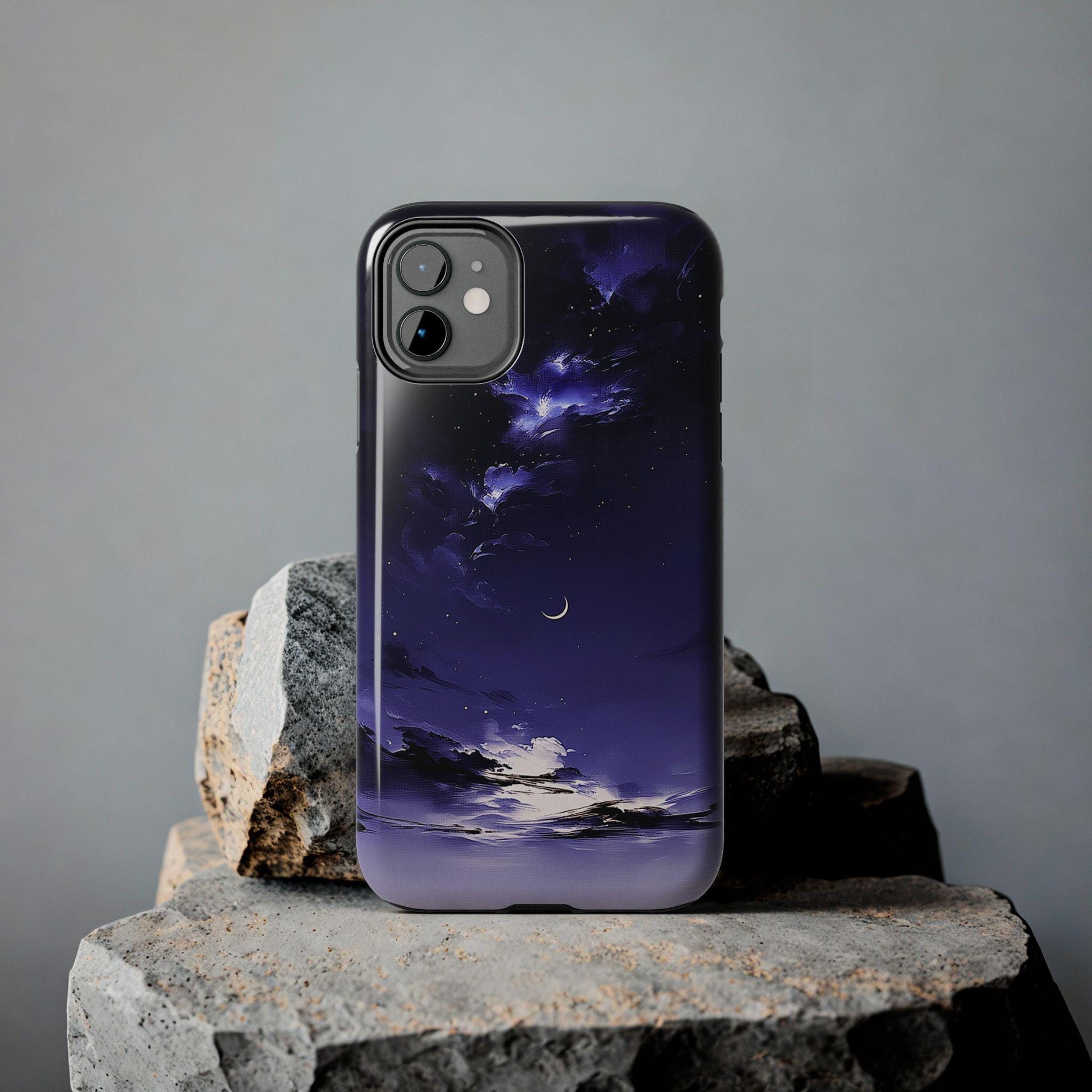 Blue Moon Phone Case, Celestial Night Sky iPhone Cover iPhone 17 16 15 14 Pro Max Samsung s23 s24 s25