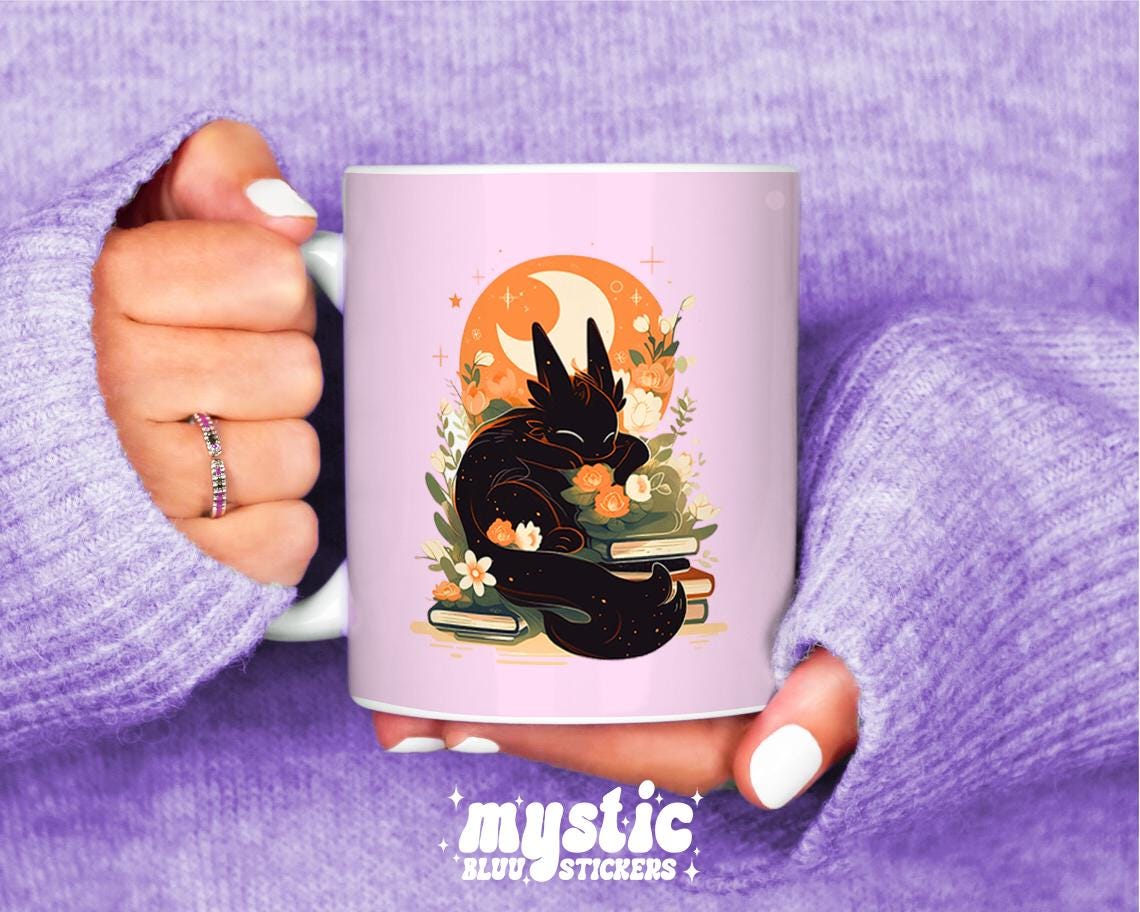 Book Lover Dragon Coffee Mug – 11 oz