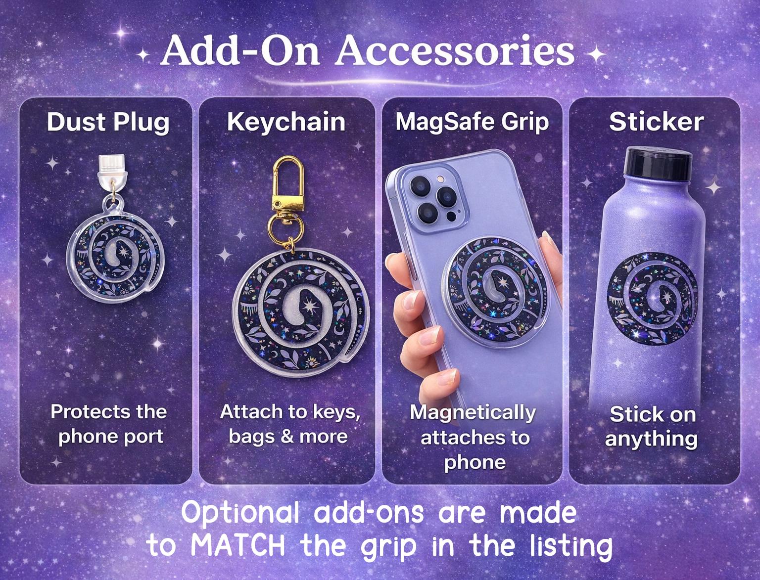 Witchy MagSafe Kindle Grip: Holographic 2D Magical Phone Grip