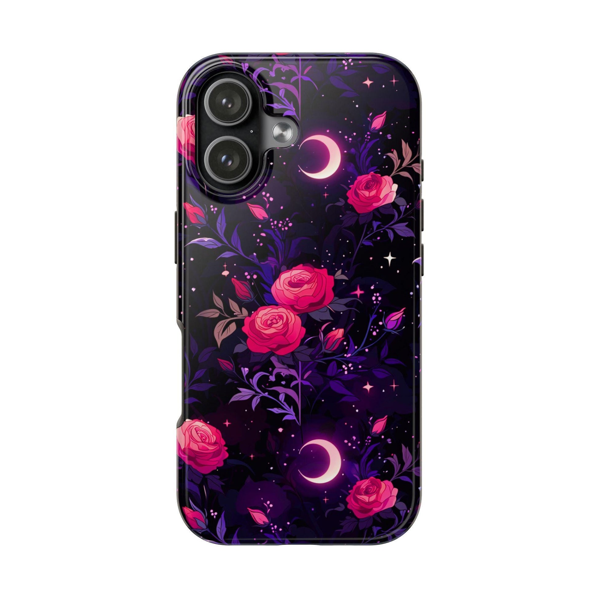 Celestial Moon Phone Case, Rose iPhone Cover iPhone 17 16 15 14 Pro Max Samsung s23 s24 s25