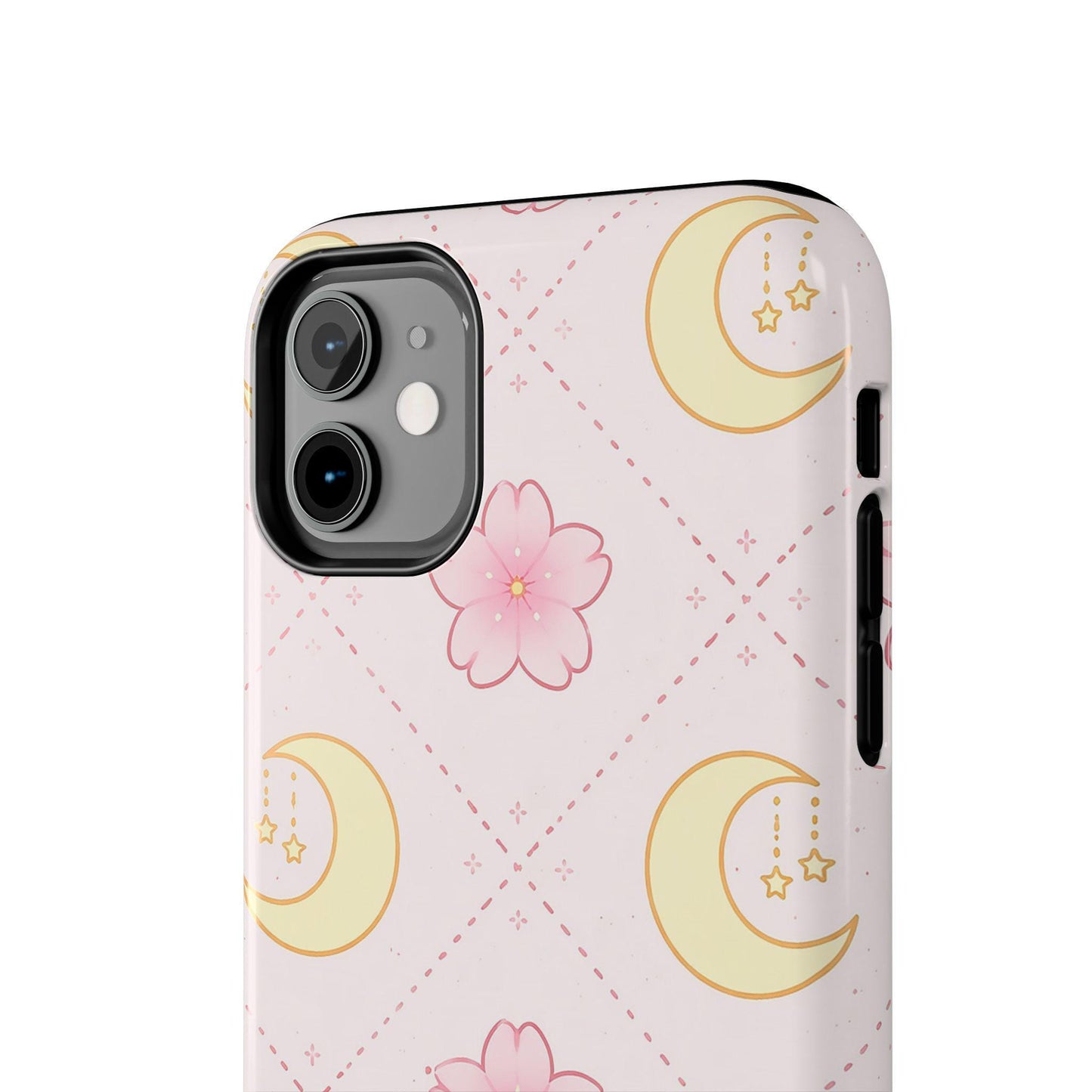 Moon Floral Phone Case, Pink Celestial iPhone cover