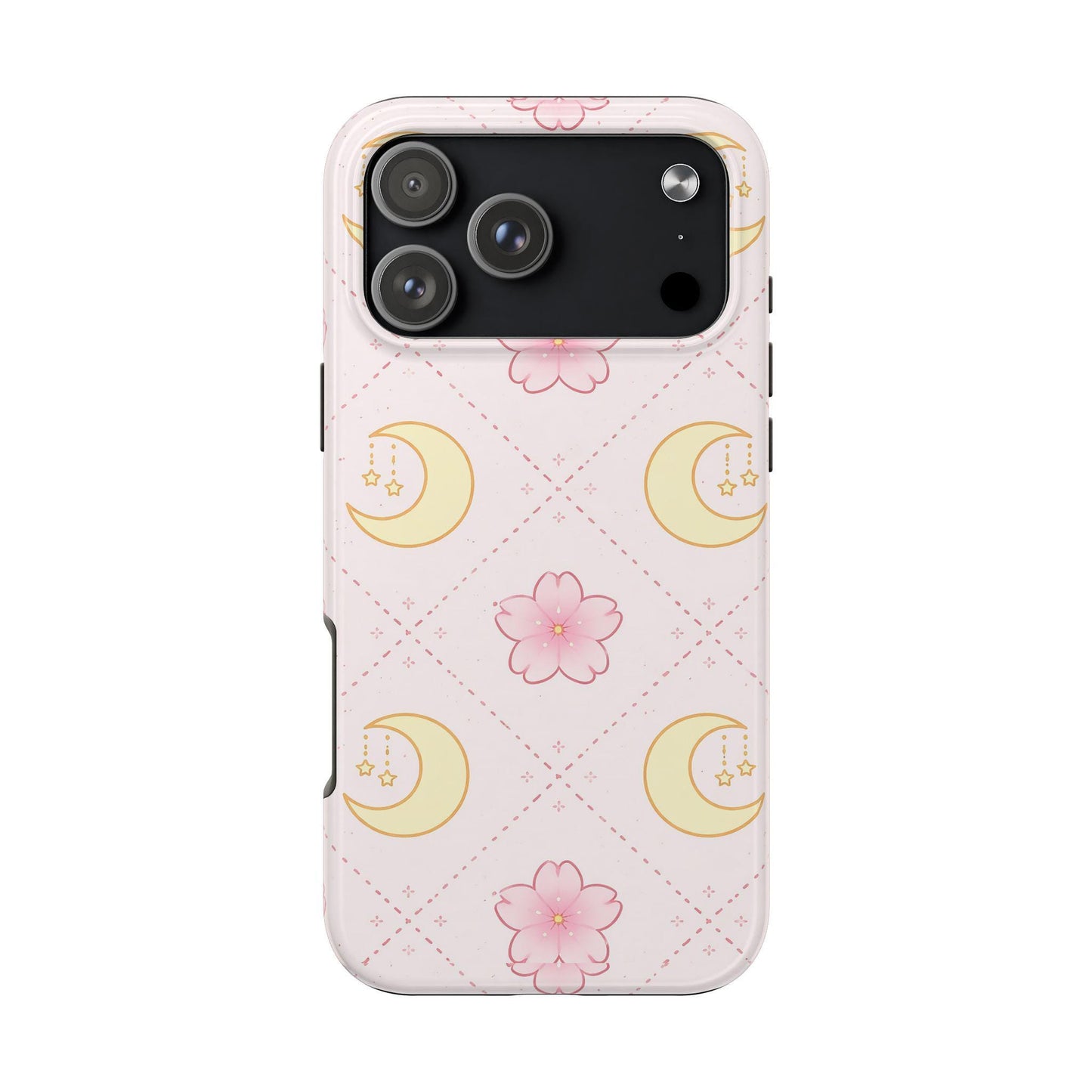 Moon Floral Phone Case, Pink Celestial iPhone cover