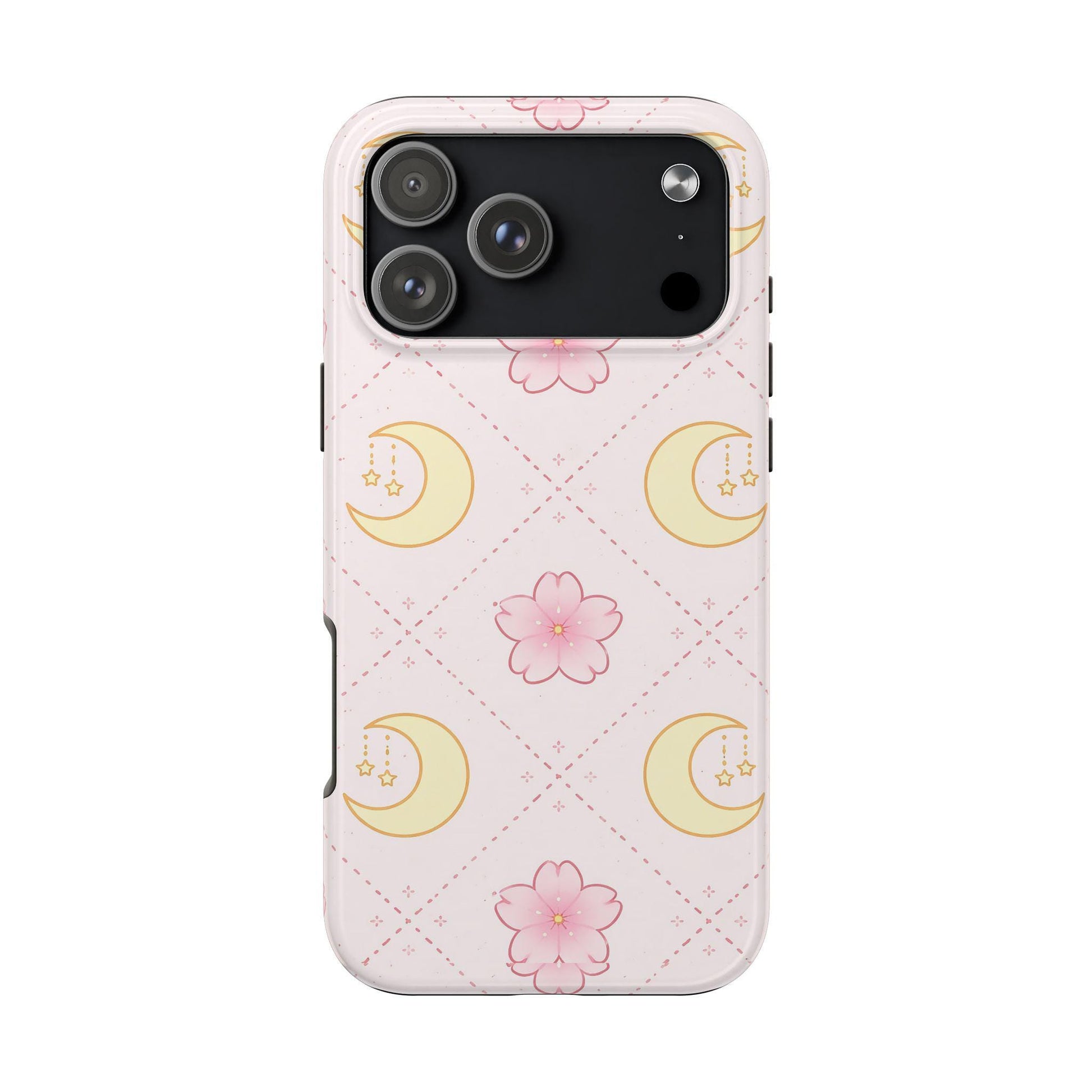Moon Floral Phone Case, Pink Celestial iPhone cover