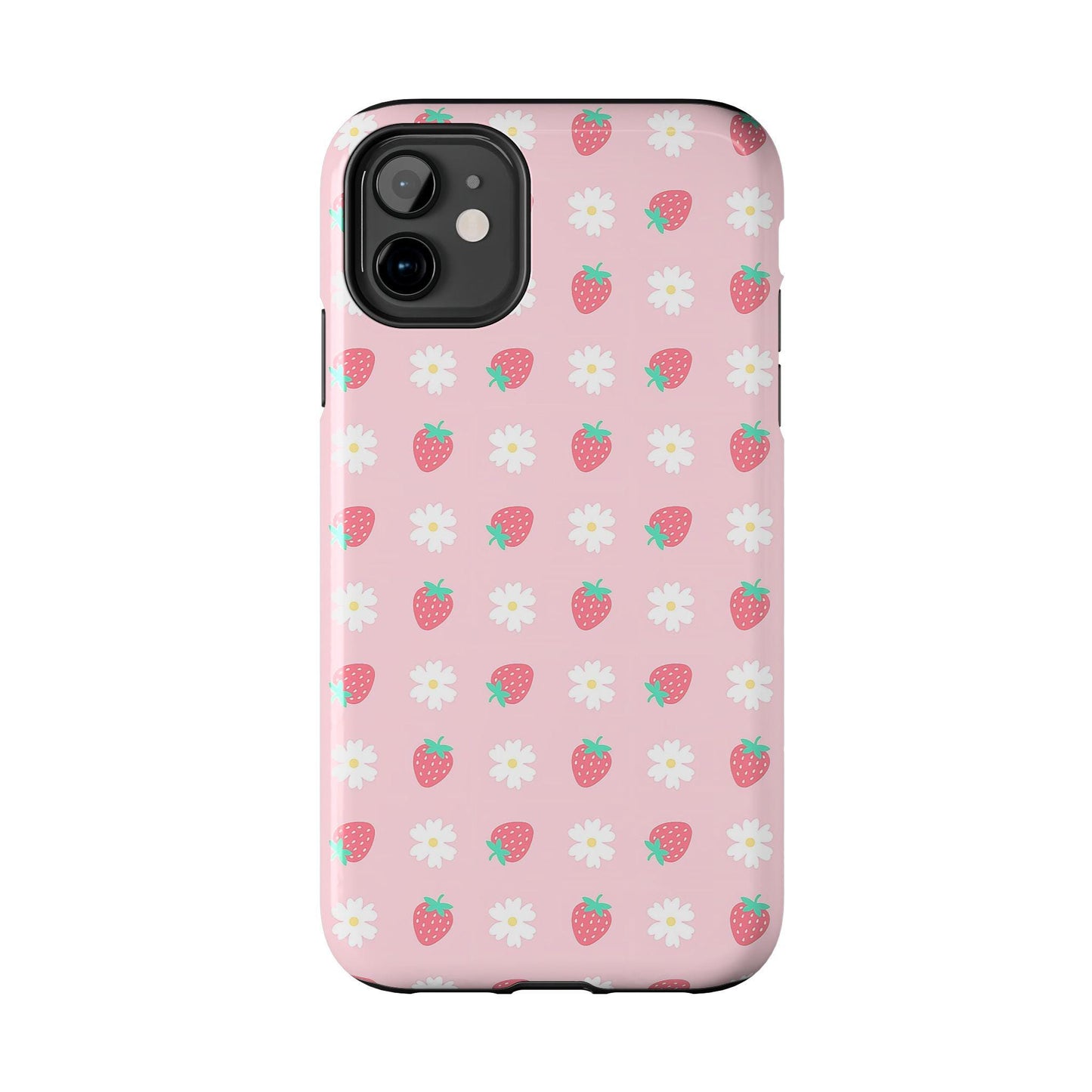 Strawberry Daisy Phone Case, Pink Cute iPhone cover