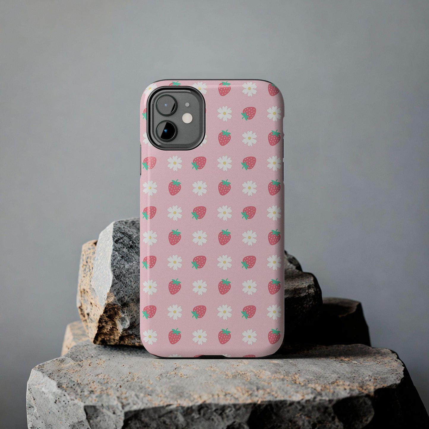 Strawberry Daisy Phone Case, Pink Cute iPhone cover