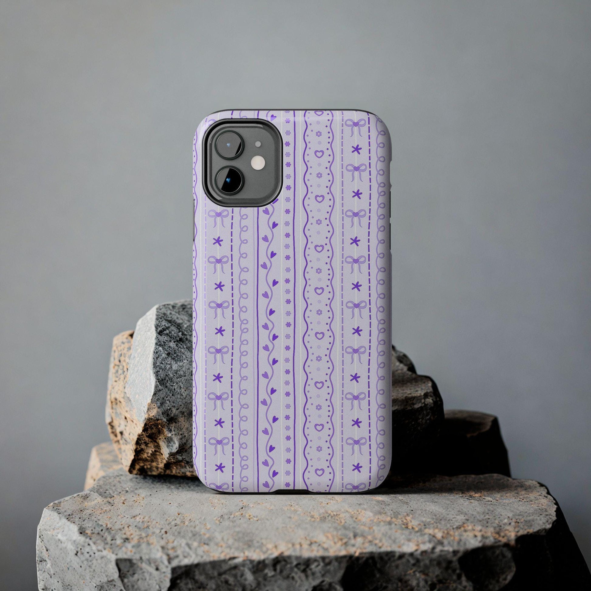 Purple Coquette Bow Phone Case, Cute iPhone Cover