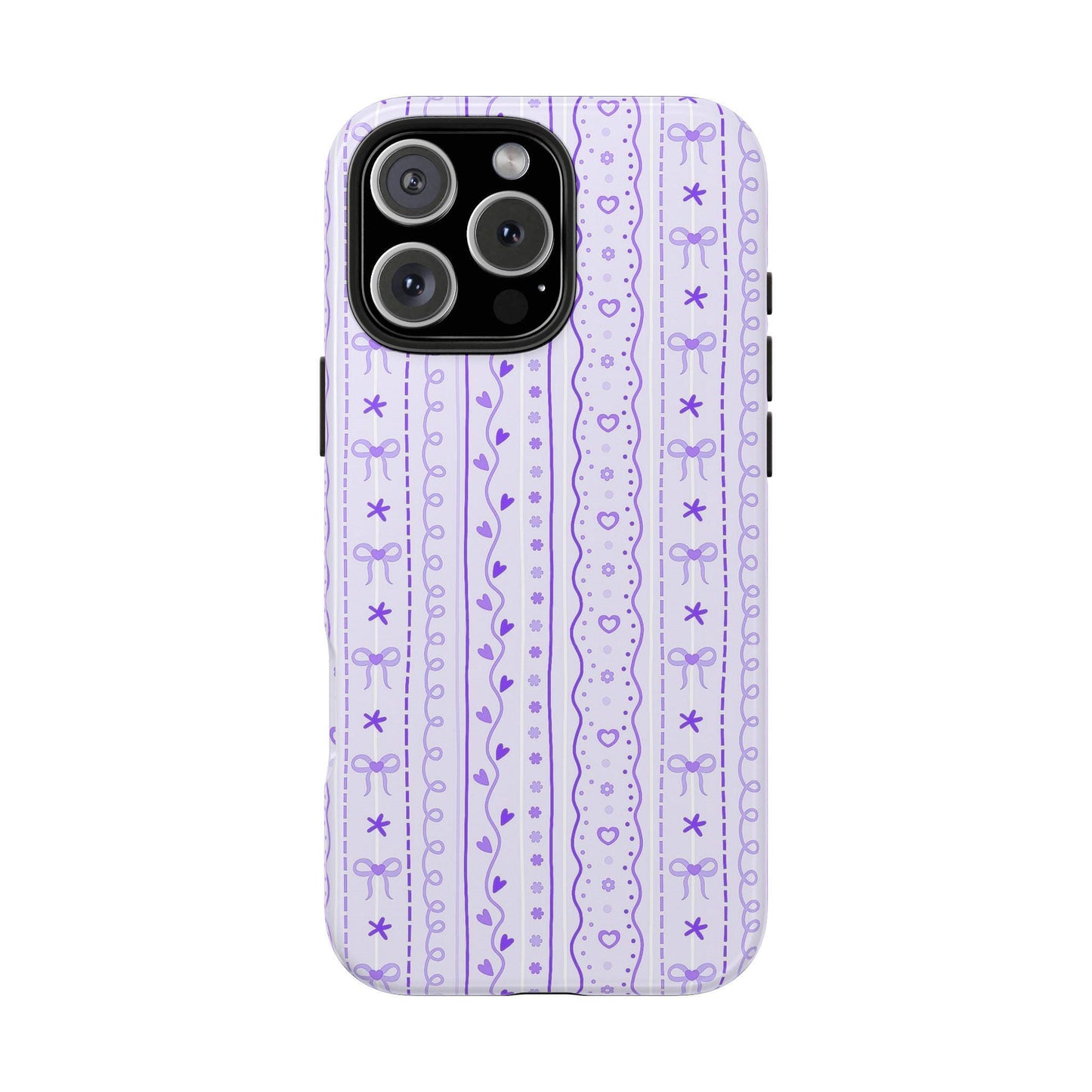 Purple Coquette Bow Phone Case, Cute iPhone Cover